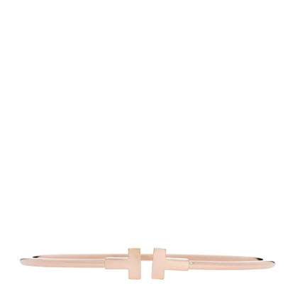 Tiffany 18K Rose Gold Narrow T Wire Bracelet 1 of 5