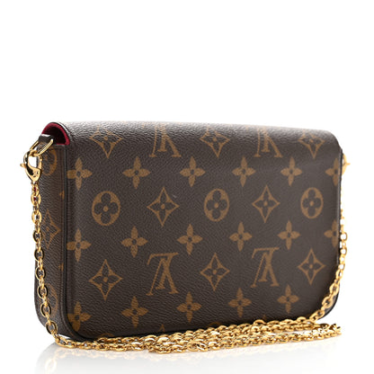 Louis Vuitton Monogram Pochette Felicie Chain Wallet Fuchsia 4 of 10