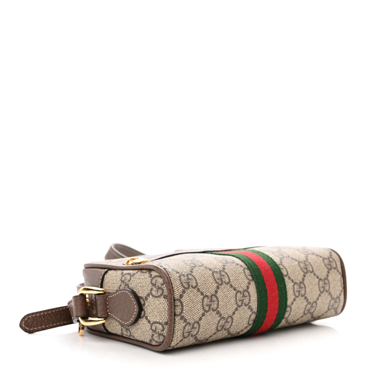 Gucci GG Supreme Monogram Web Mini Ophidia Shoulder Bag Brown 4 of 15