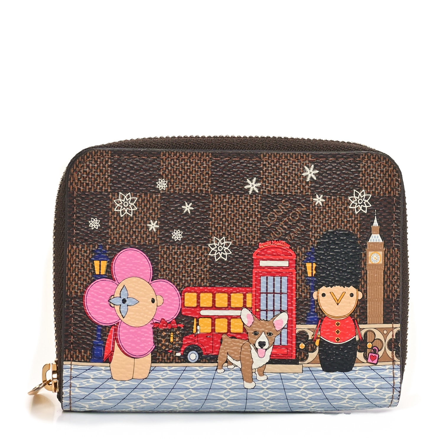 Louis Vuitton Damier Ebene 2021 Christmas Animation London Zippy Coin Purse Red 1 of 10