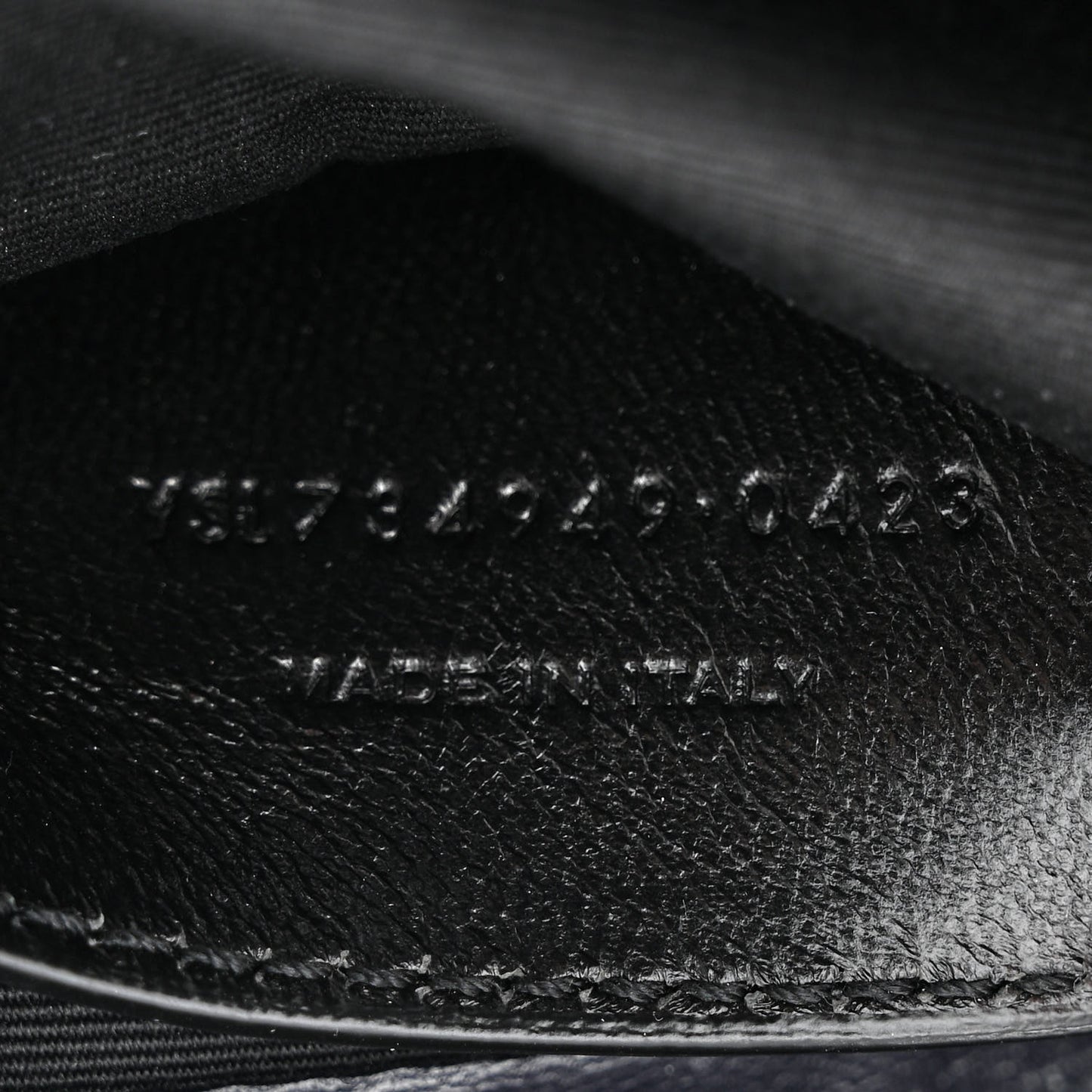 Lambskin Striped Drawstring Bag Black Beige