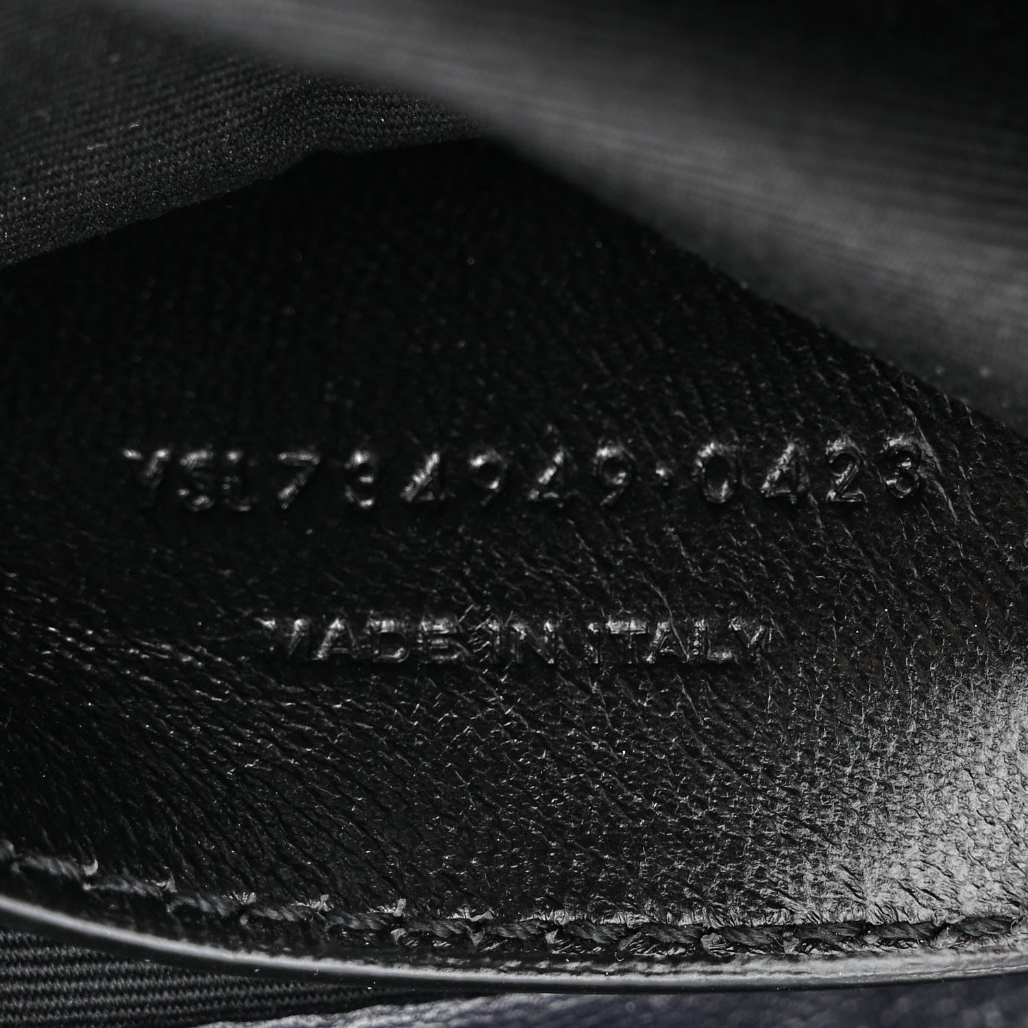 Saint Laurent Lambskin Striped Drawstring Bag Black Beige 7 of 10