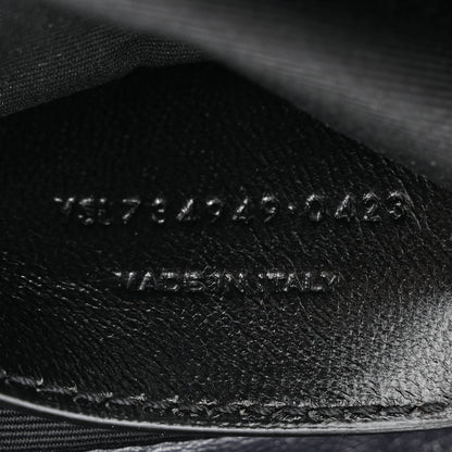 Saint Laurent Lambskin Striped Drawstring Bag Black Beige 7 of 10