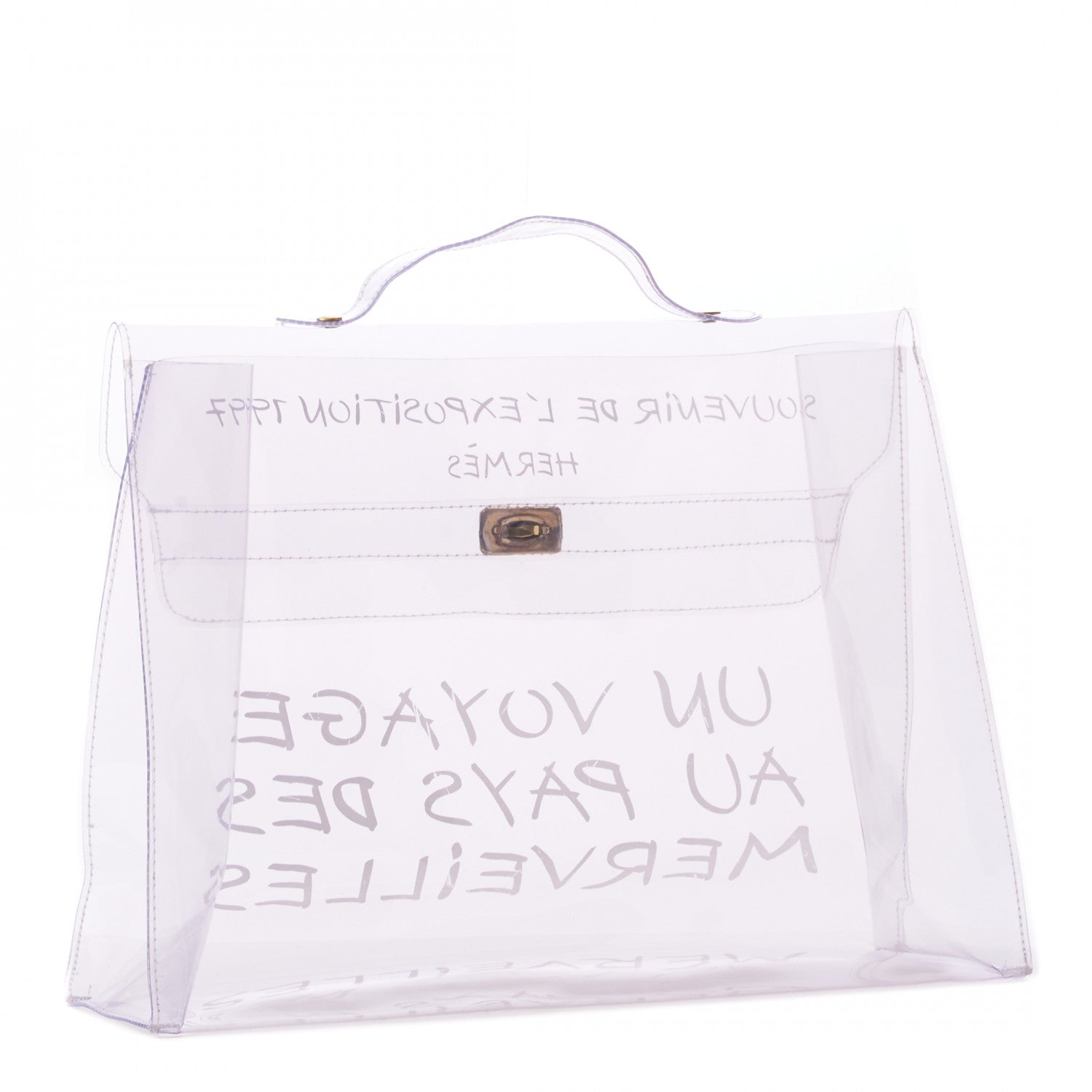 Hermes Vinyl Souvenir De L'Exposition Kelly Transparent 2 of 7