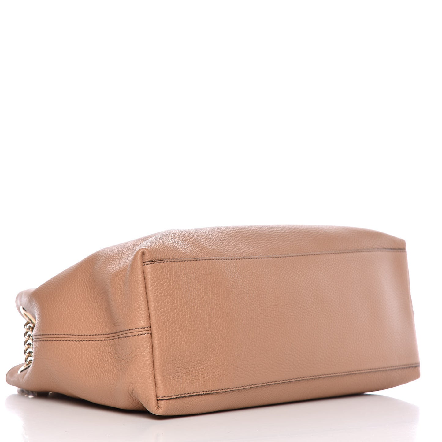 Pebbled Calfskin Medium Soho Chain Shoulder Bag Camelia