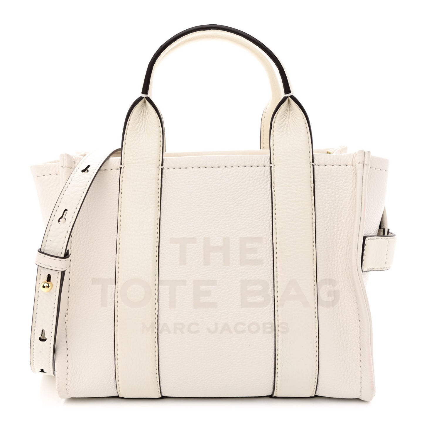 Grained Calfskin Mini The Tote Bag Cotton Silver