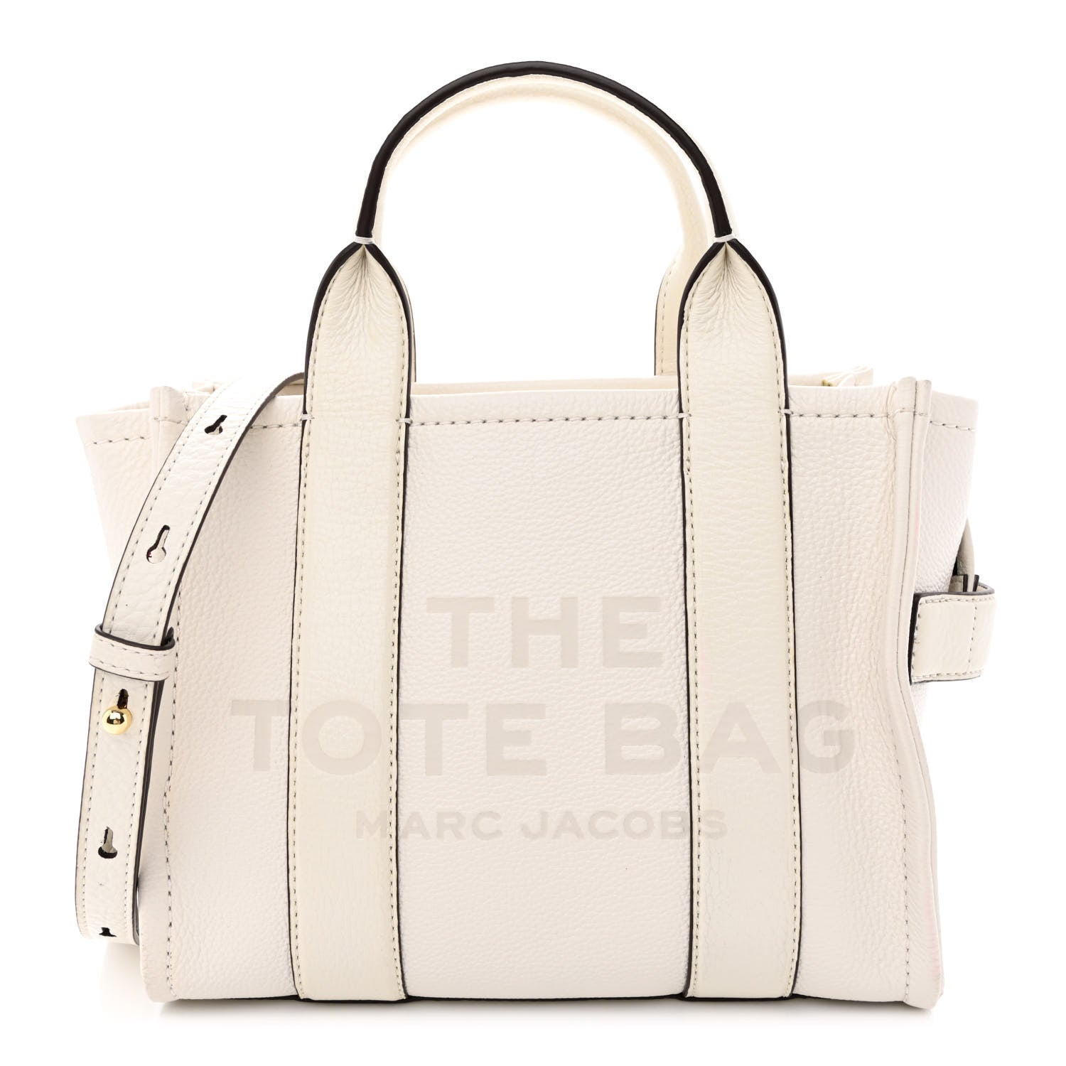 Marc Jacobs Grained Calfskin Mini The Tote Bag Cotton Silver 1 of 9