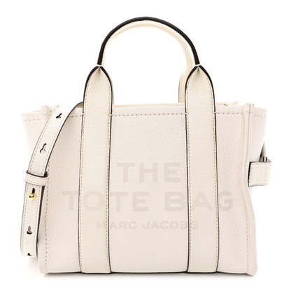 Marc Jacobs Grained Calfskin Mini The Tote Bag Cotton Silver 1 of 9