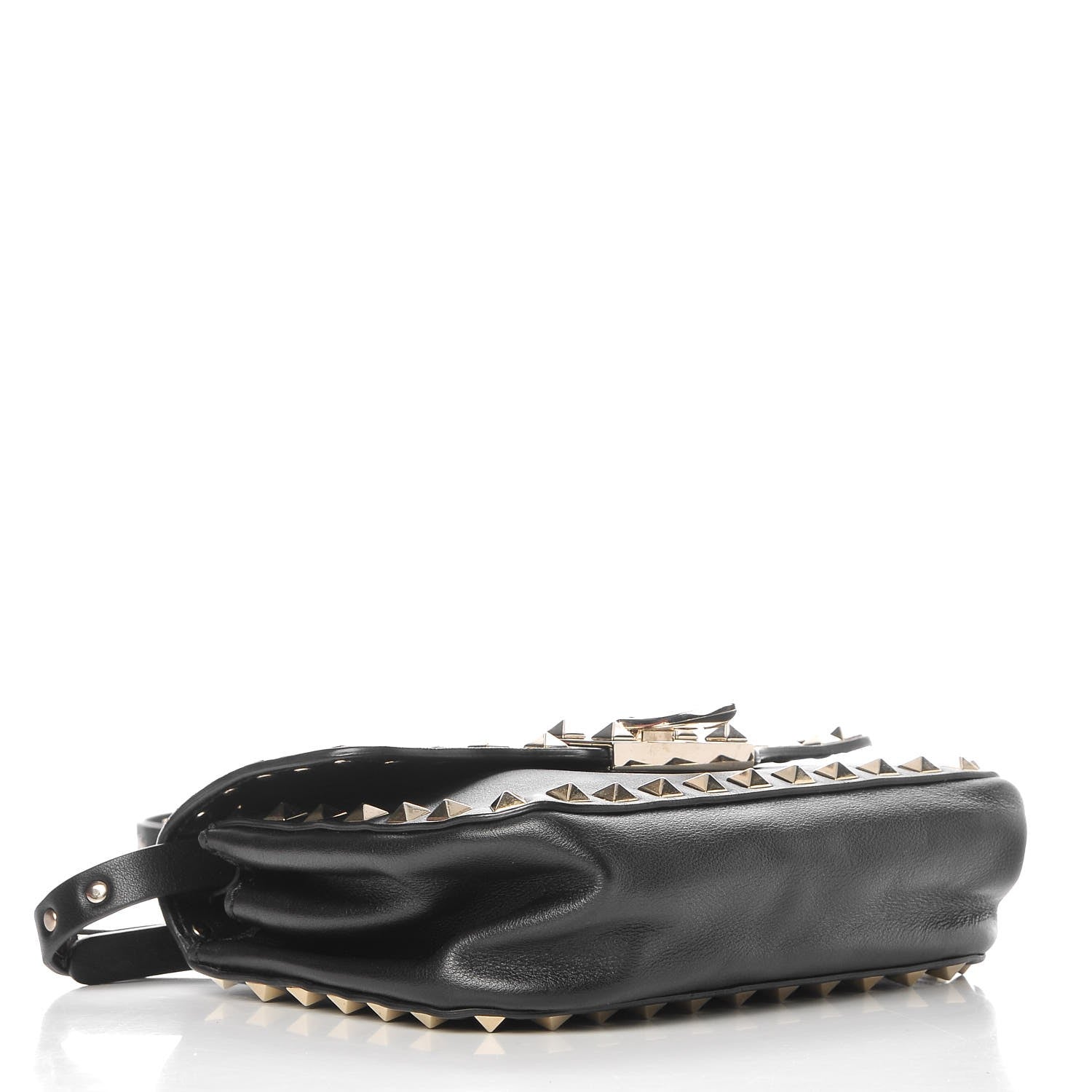 Valentino Garavani Vitello Mini Rockstud Flap Saddle Crossbody Bag Black 4 of 7