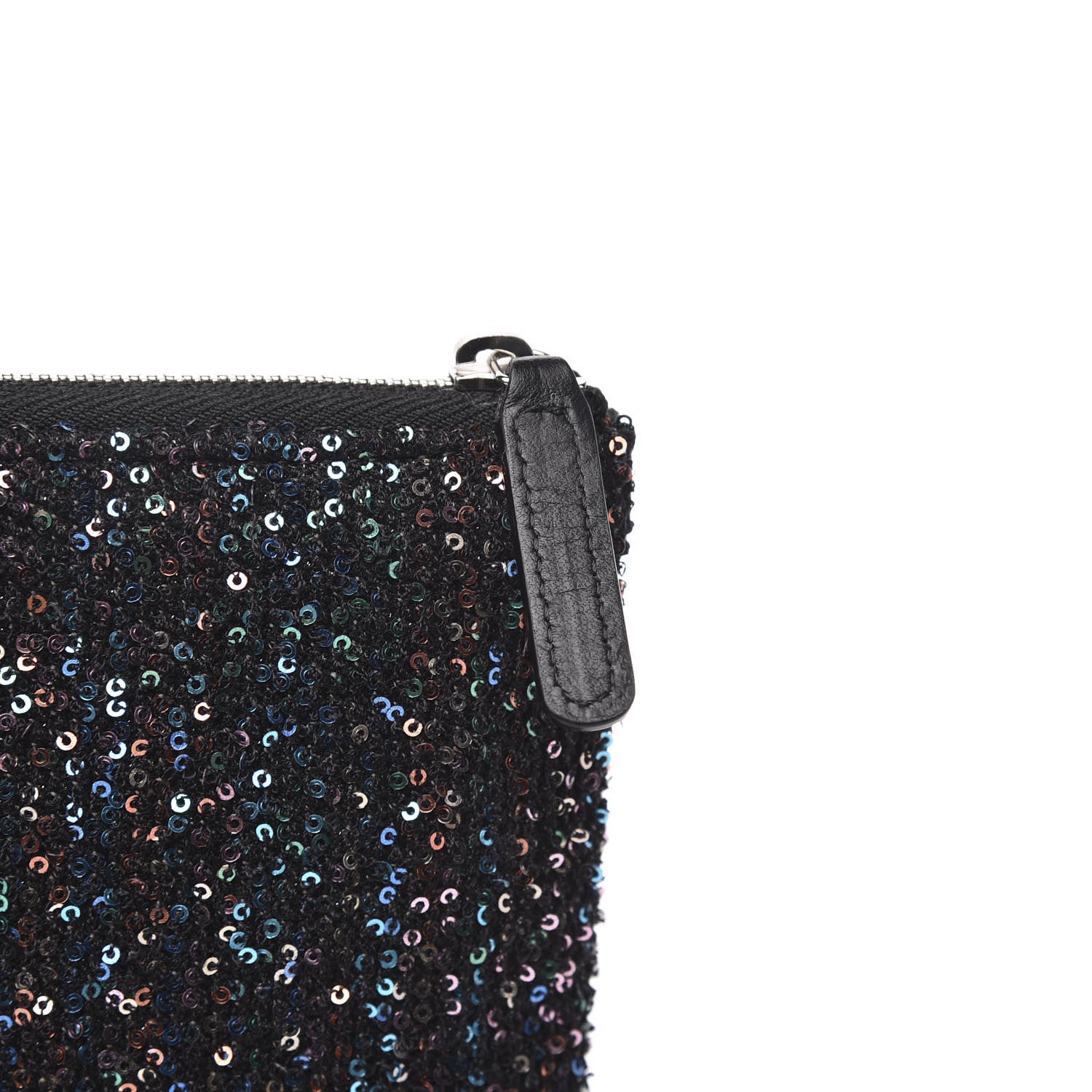 Chanel Canvas Sequin Medium Deauville Cosmetic Pouch Black 12 of 13