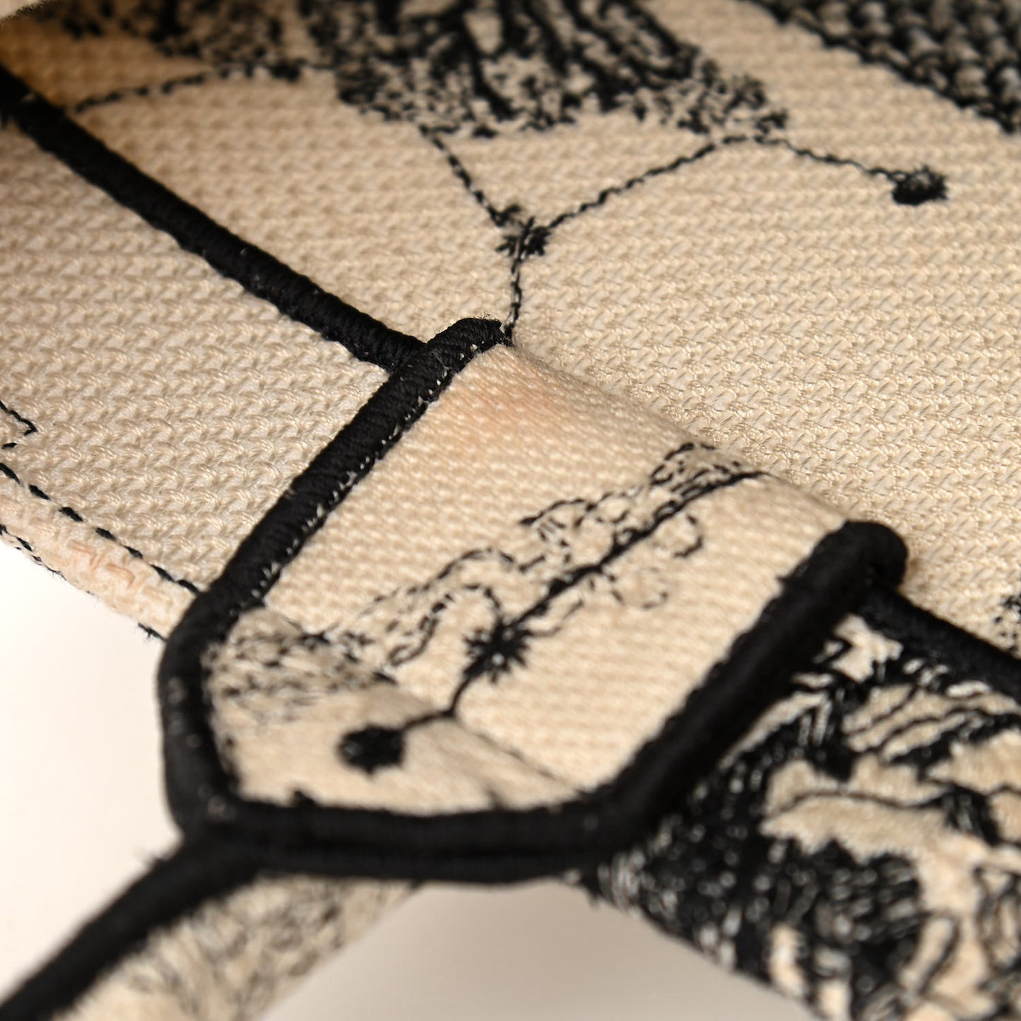 Canvas Zodiac Toile De Jouy Embroidered Medium Book Tote Latte
