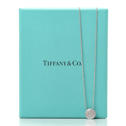 Tiffany 18K White Gold Diamond Metro Round Pendant Necklace 7 of 7