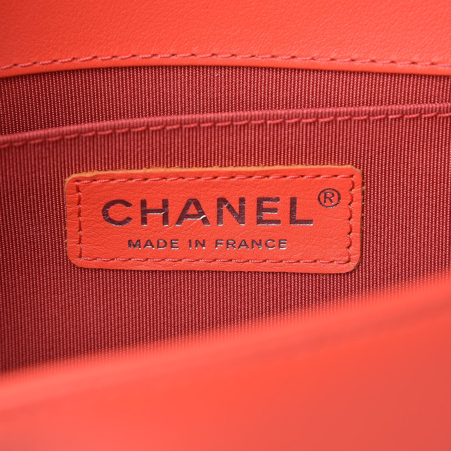 Calfskin Chevron Quilted Medium Boy Flap Coral