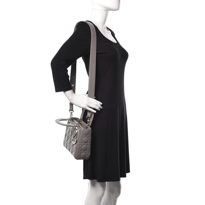 Christian Dior Lambskin Cannage Small My Lady Dior Gris 2 of 9