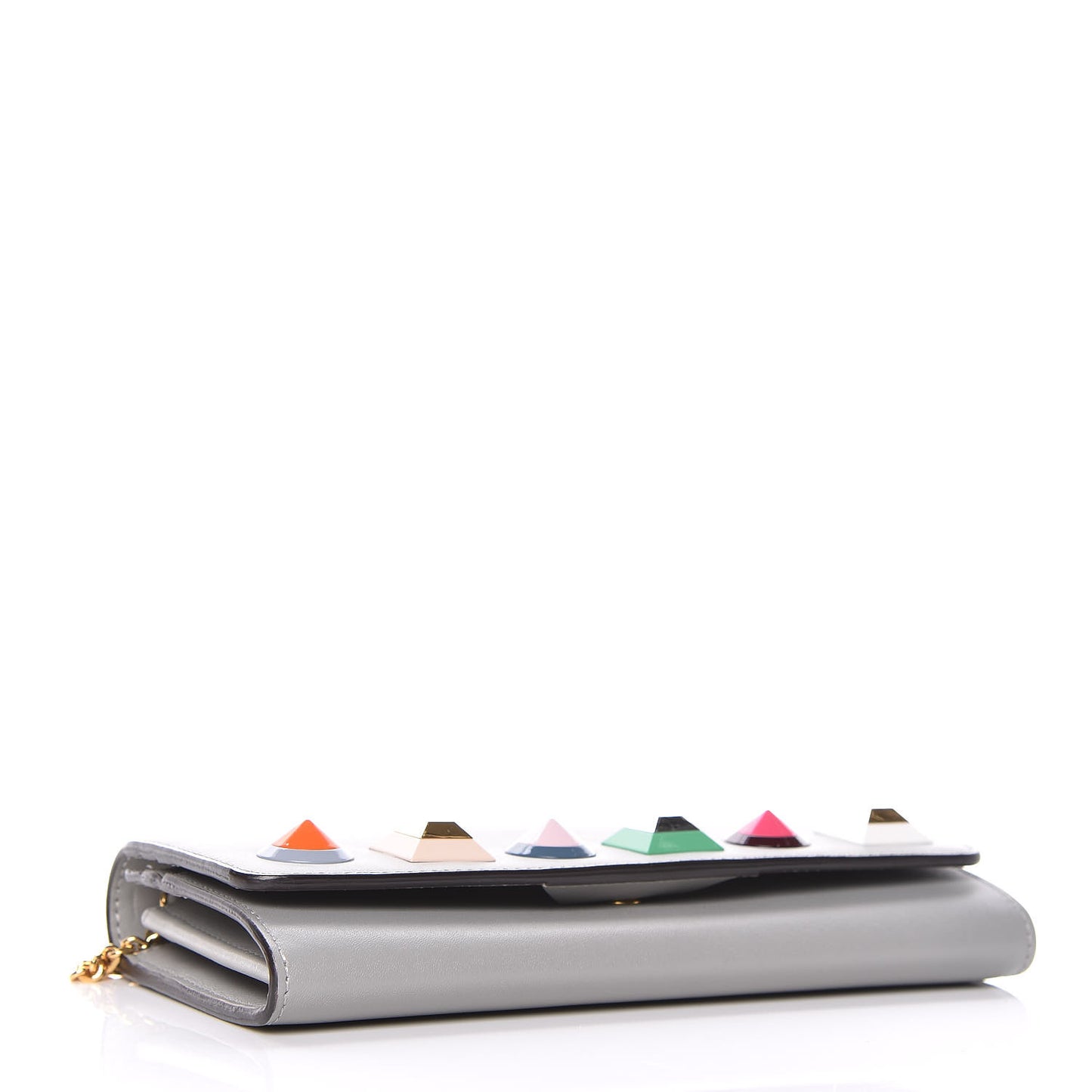 Vitello Liberty Studded Continental Wallet On Chain Ardesia Multicolor