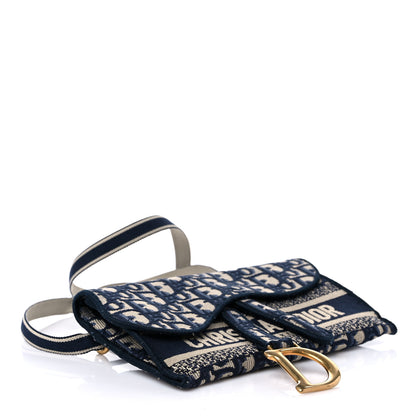 Christian Dior Oblique Slim Saddle Pouch Blue 4 of 11