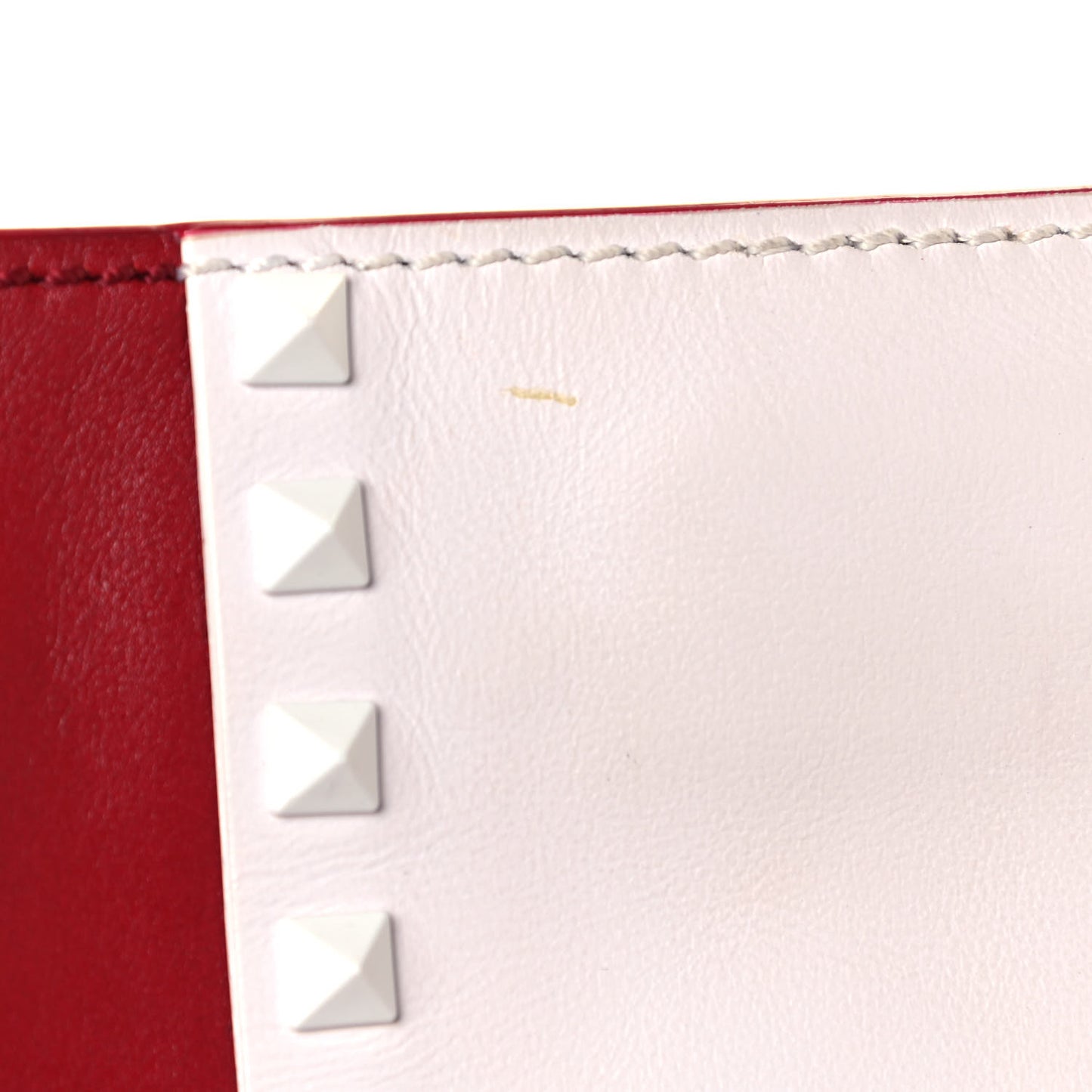 Vitello Colorblock Free Rockstud Tote Rosso Valentino White