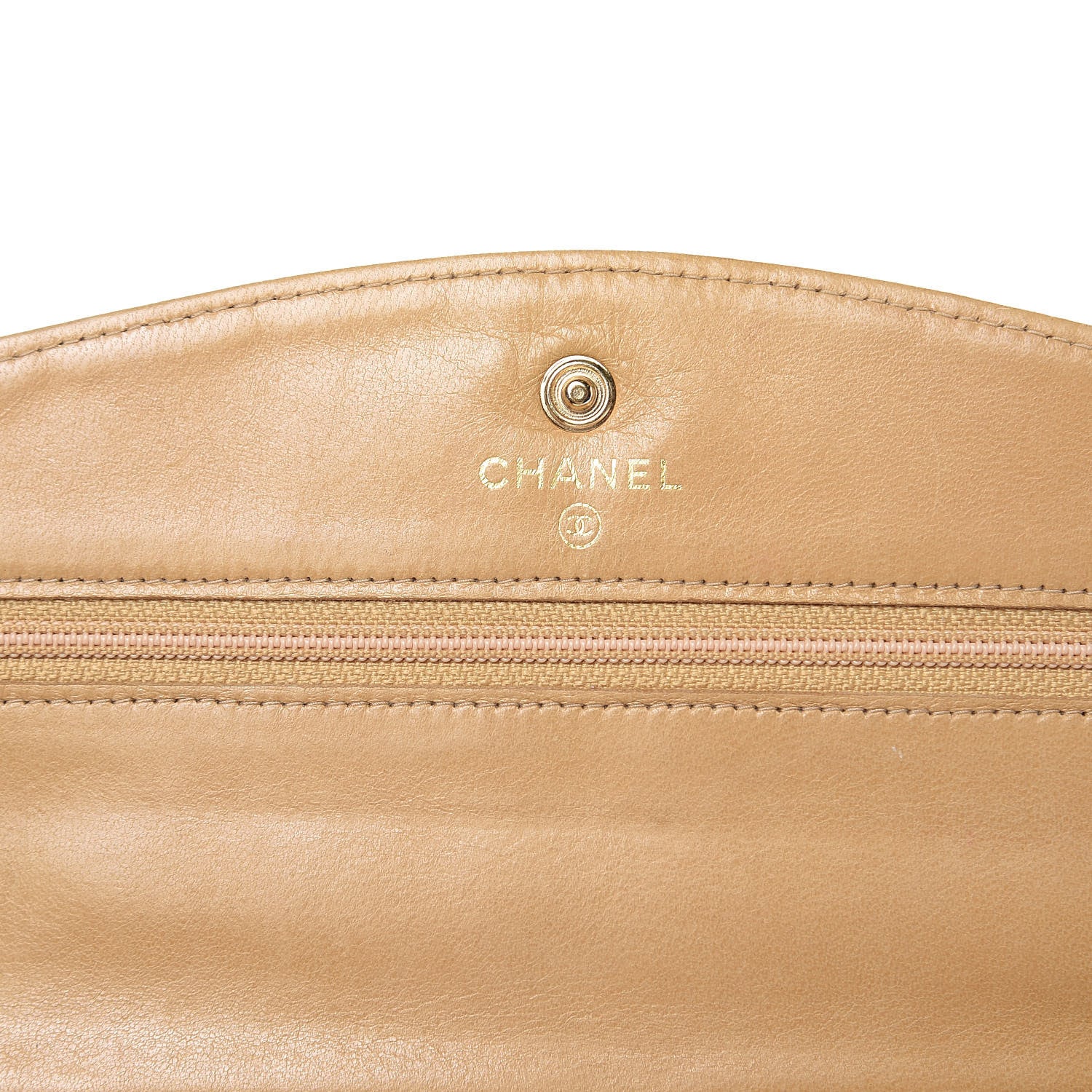 Chanel Caviar Timeless CC Wallet On Chain WOC Beige 6 of 14