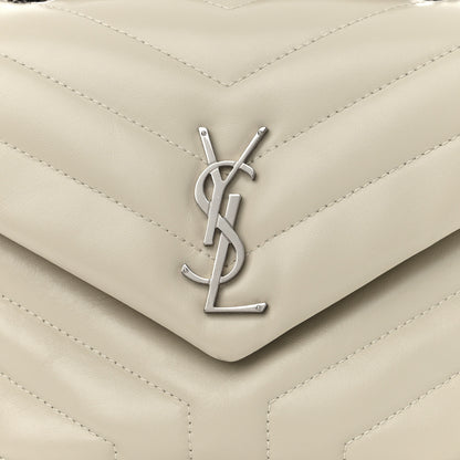 Saint Laurent Calfskin Y Quilted Monogram Small Loulou Chain Satchel Crema Soft 8 of 15