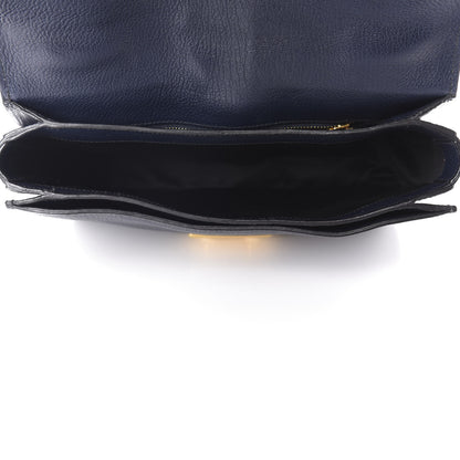 Miu Miu Goatskin Madras Shoulder Bag Navy 6 of 13