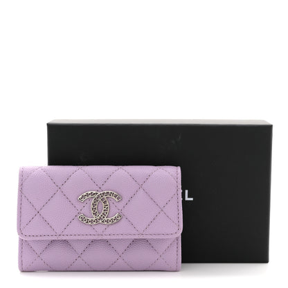 Chanel Caviar Quilted CC Logo Flap Wallet Light Purple 8 of 8