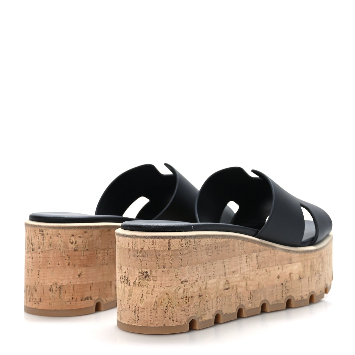 Calfskin Cork Eze 30 Sandals 37 Black