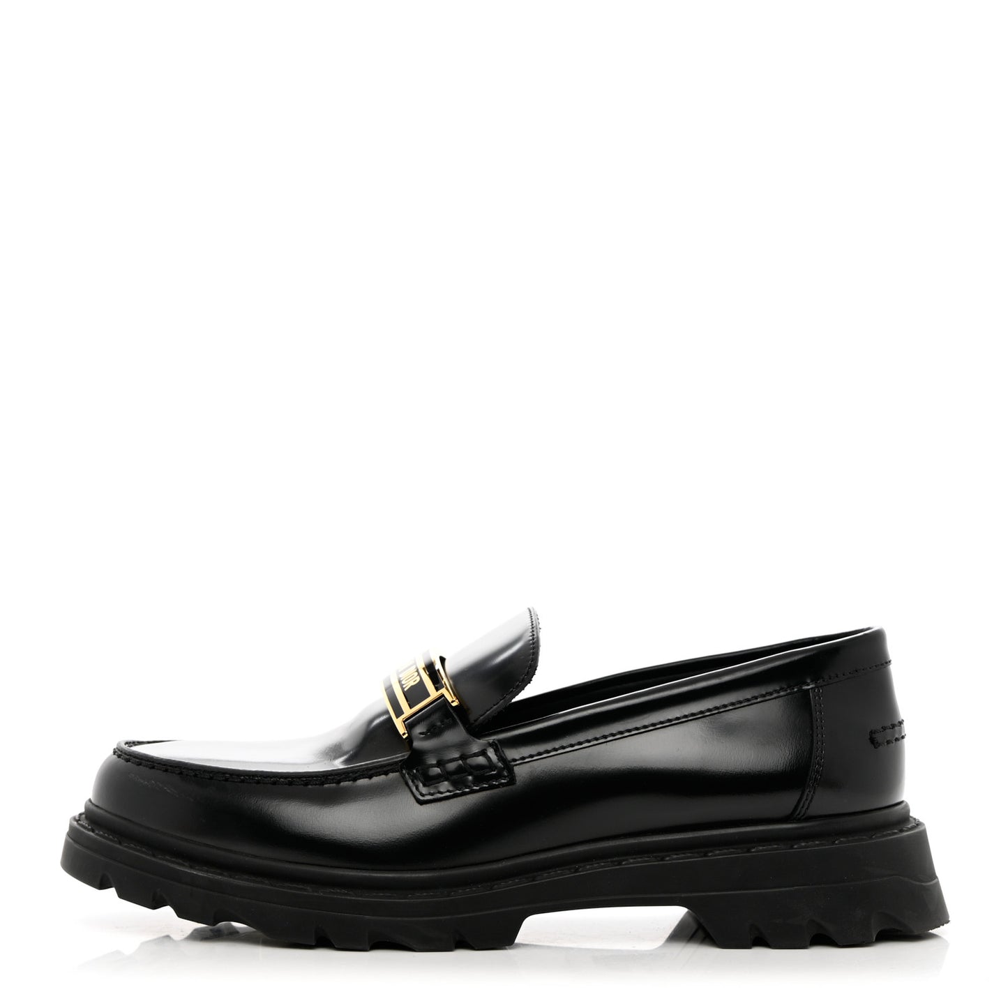 Brushed Calfskin Dior Code Lug Sole 15mm Loafers 37 Black