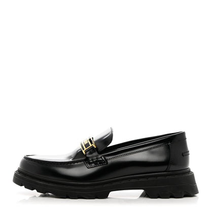 Christian Dior Brushed Calfskin Dior Code Lug Sole 15mm Loafers 37 Black 1 of 14