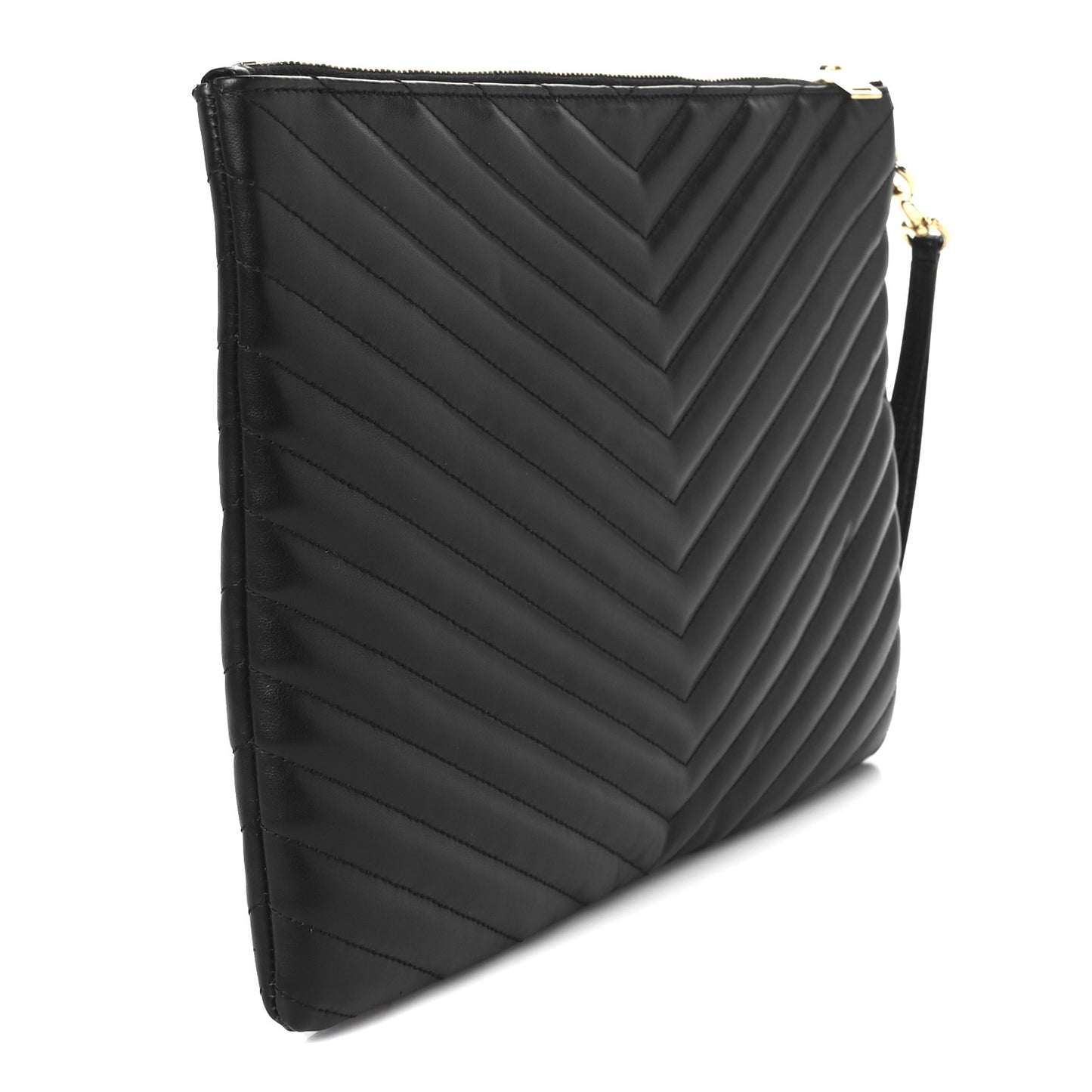 Calfskin Matelasse Monogram Cassandre Tablet Pouch Black