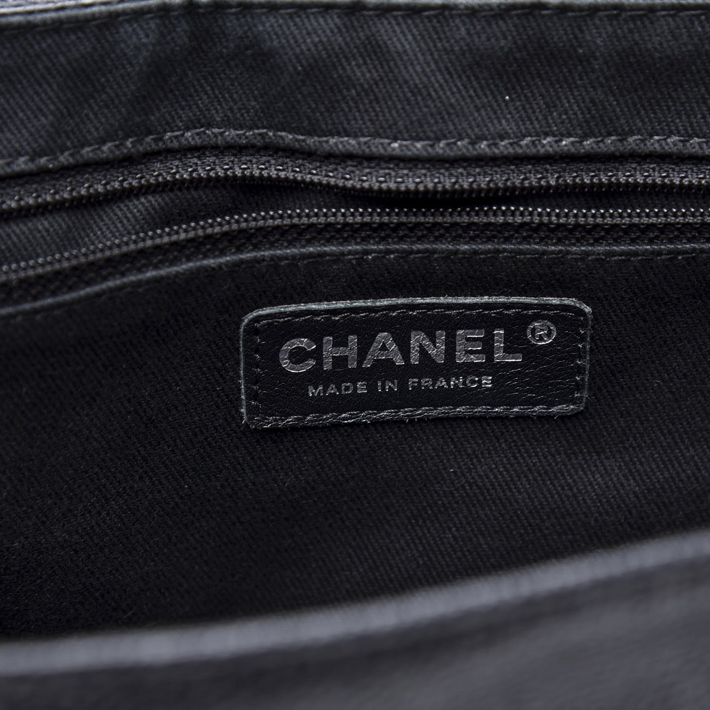 Caviar Half Moon Large Flap Black