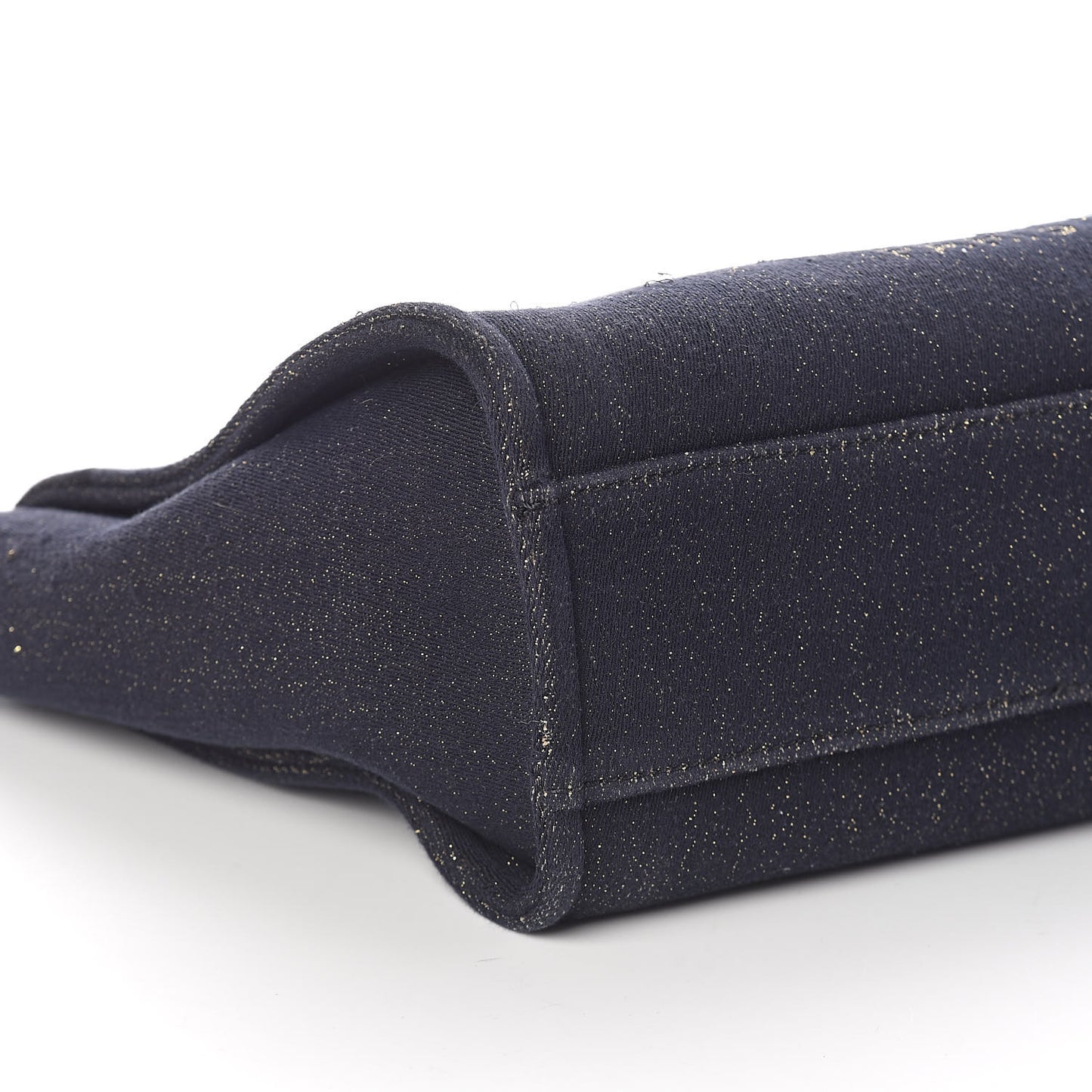 Lurex Canvas Small Deauville Tote Navy Blue Gold