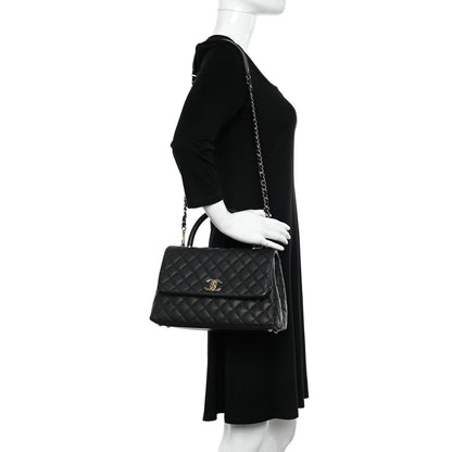 Chanel Caviar Quilted Small Coco Handle Flap Black 2 of 10