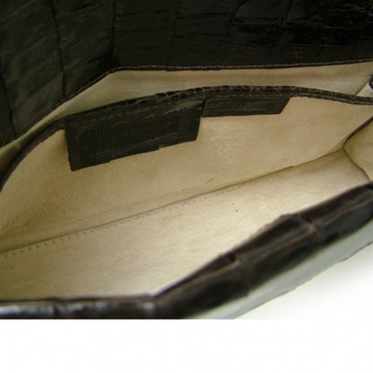 Nancy Gonzalez Crocodile Envelope Clutch Brown 6 of 9