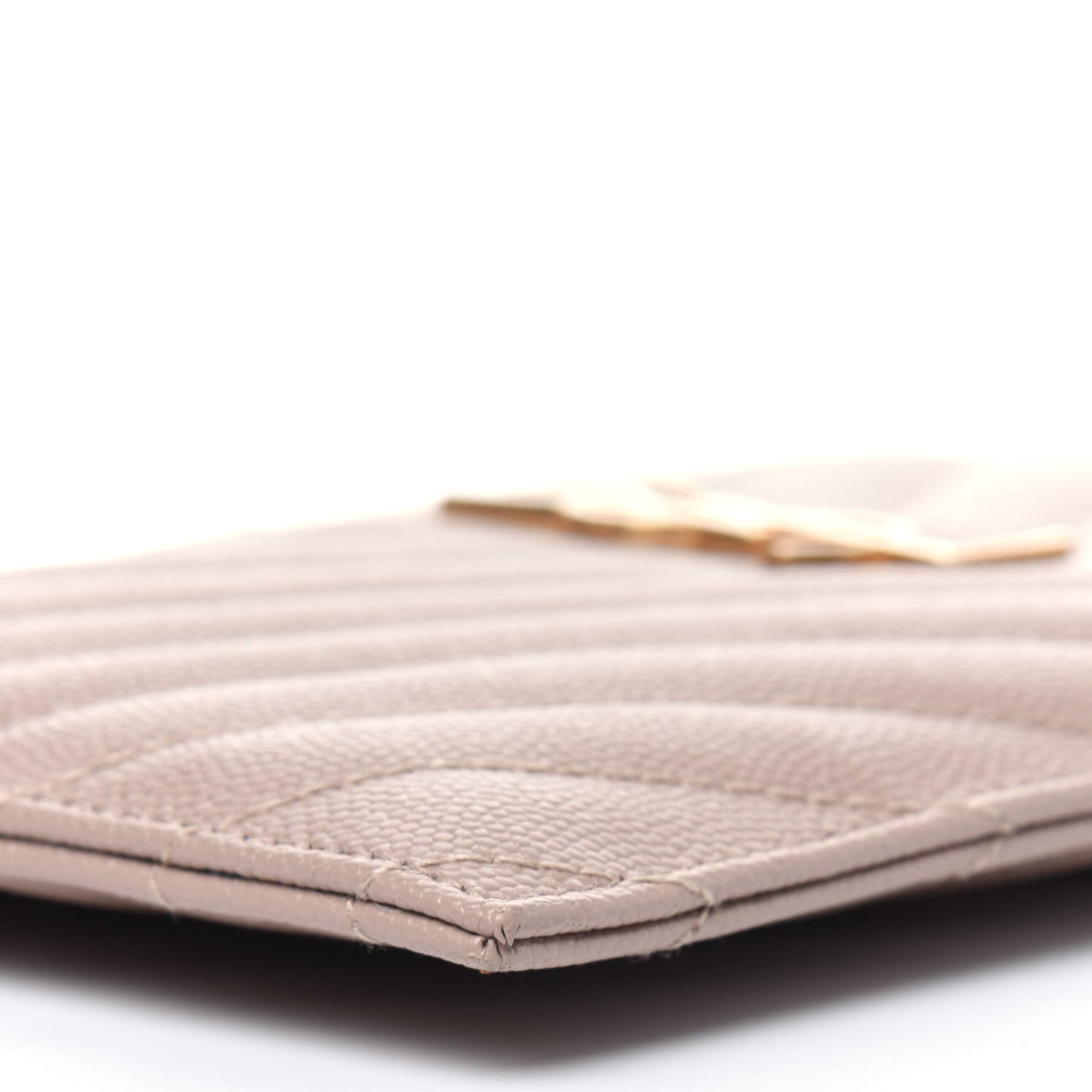 Grain De Poudre Chevron Monogram Bill Pouch Dark Beige