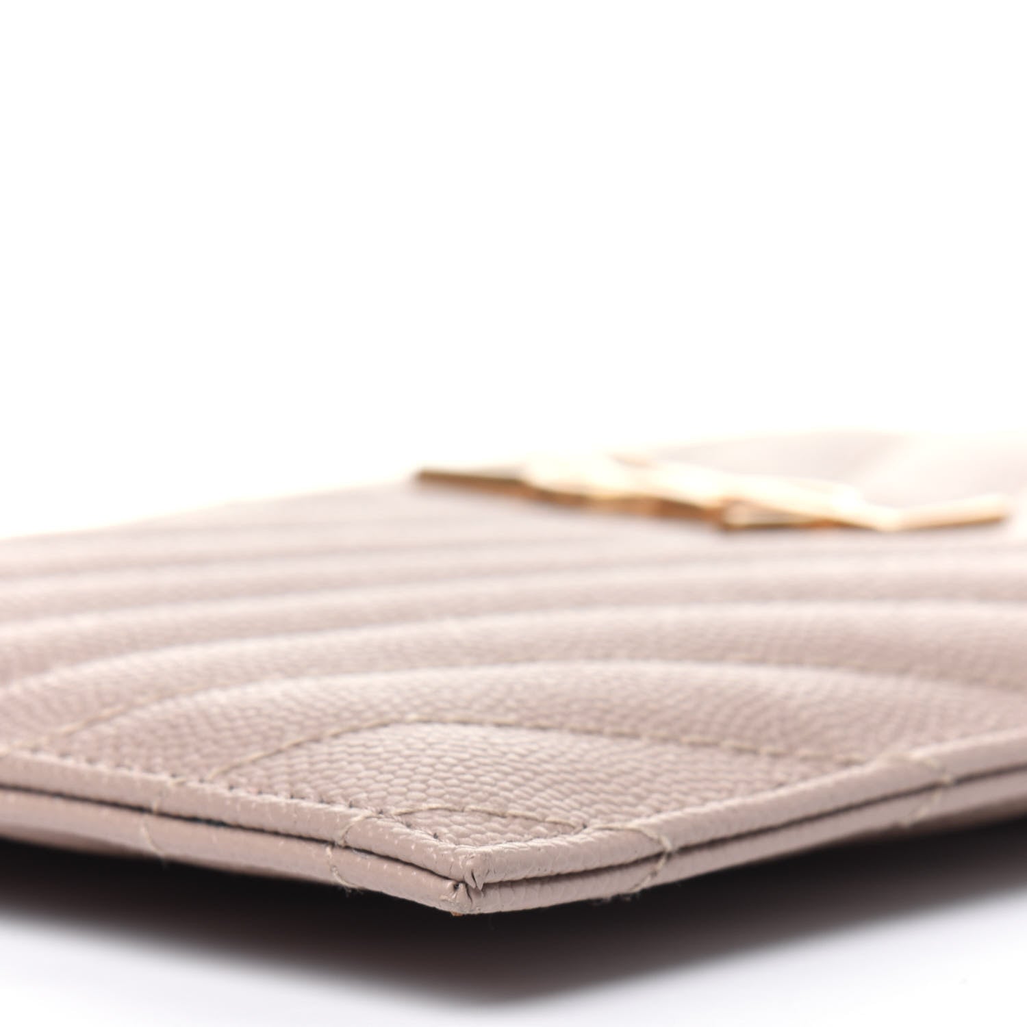 Saint Laurent Grain De Poudre Chevron Monogram Bill Pouch Dark Beige 8 of 11