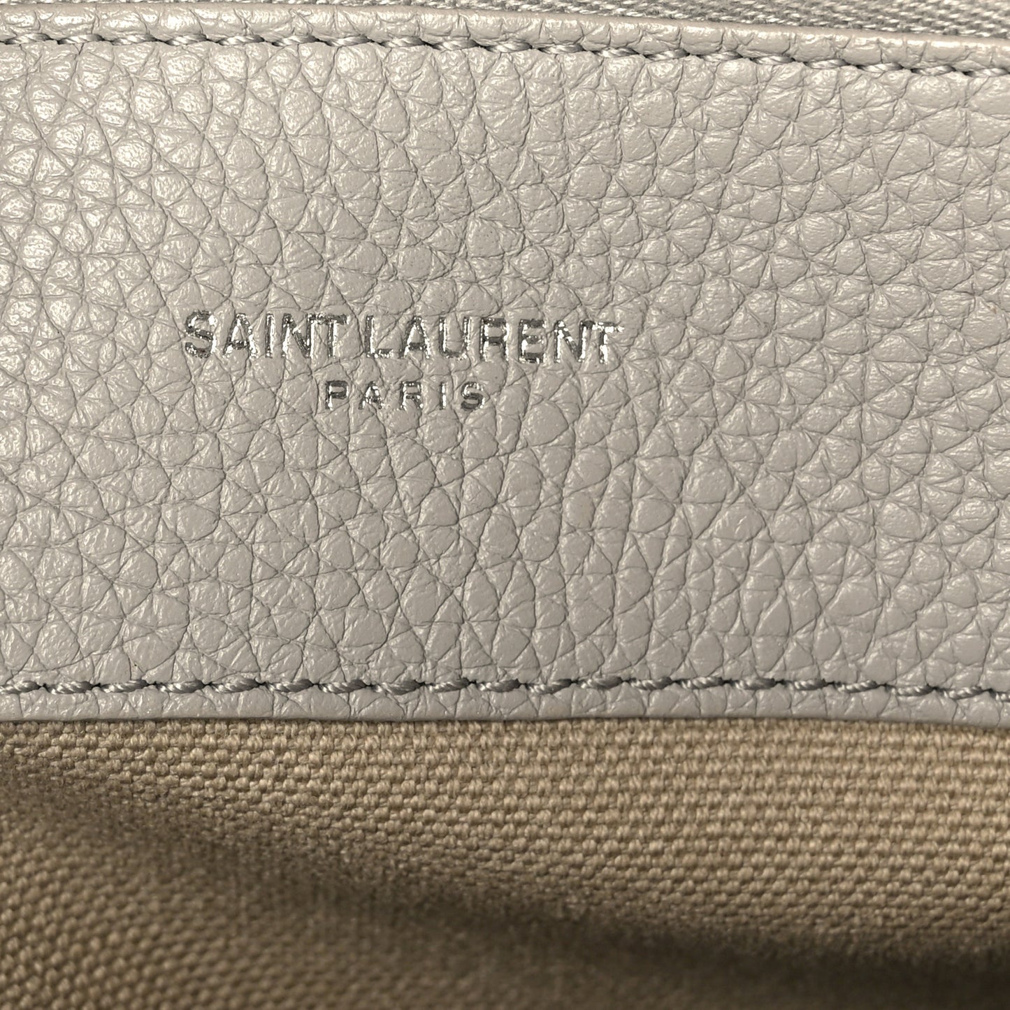 Grained Calfskin Small Supple Sac De Jour Grey