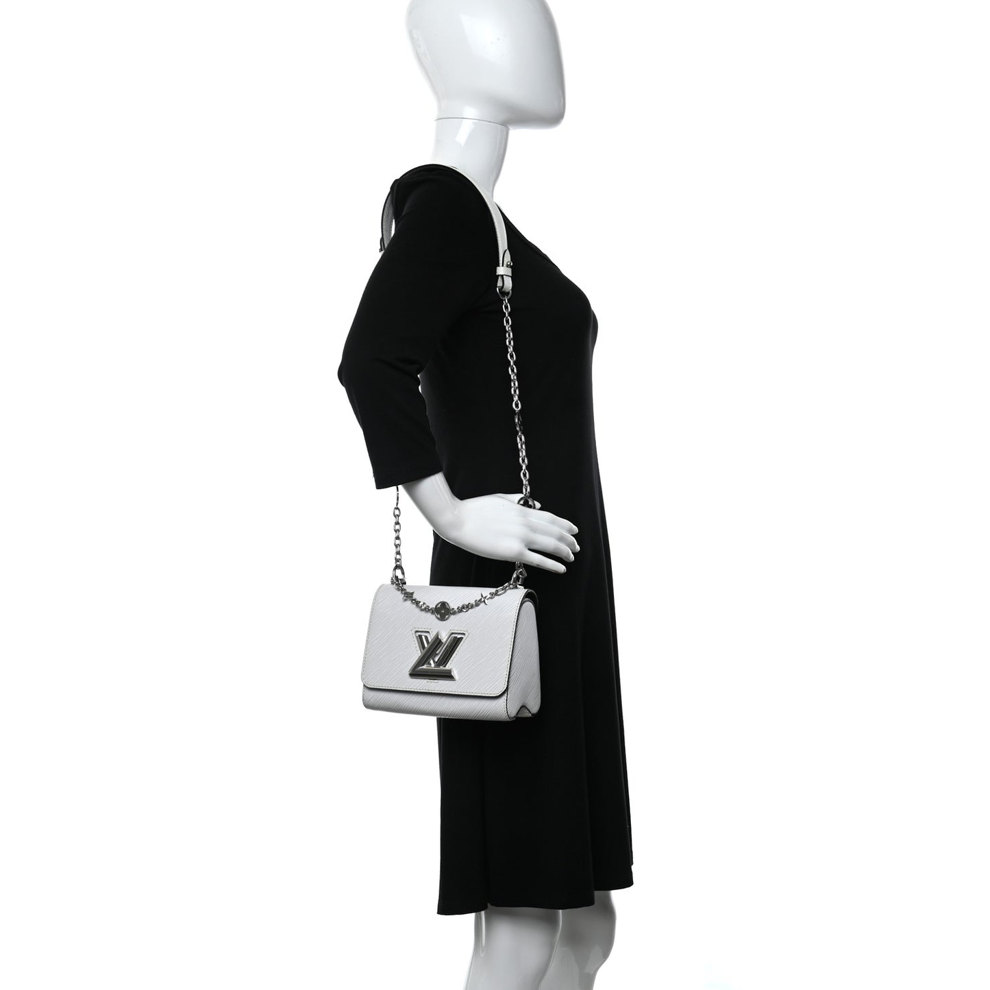 Epi Flower Jewels Twist Shoulder Bag PM White