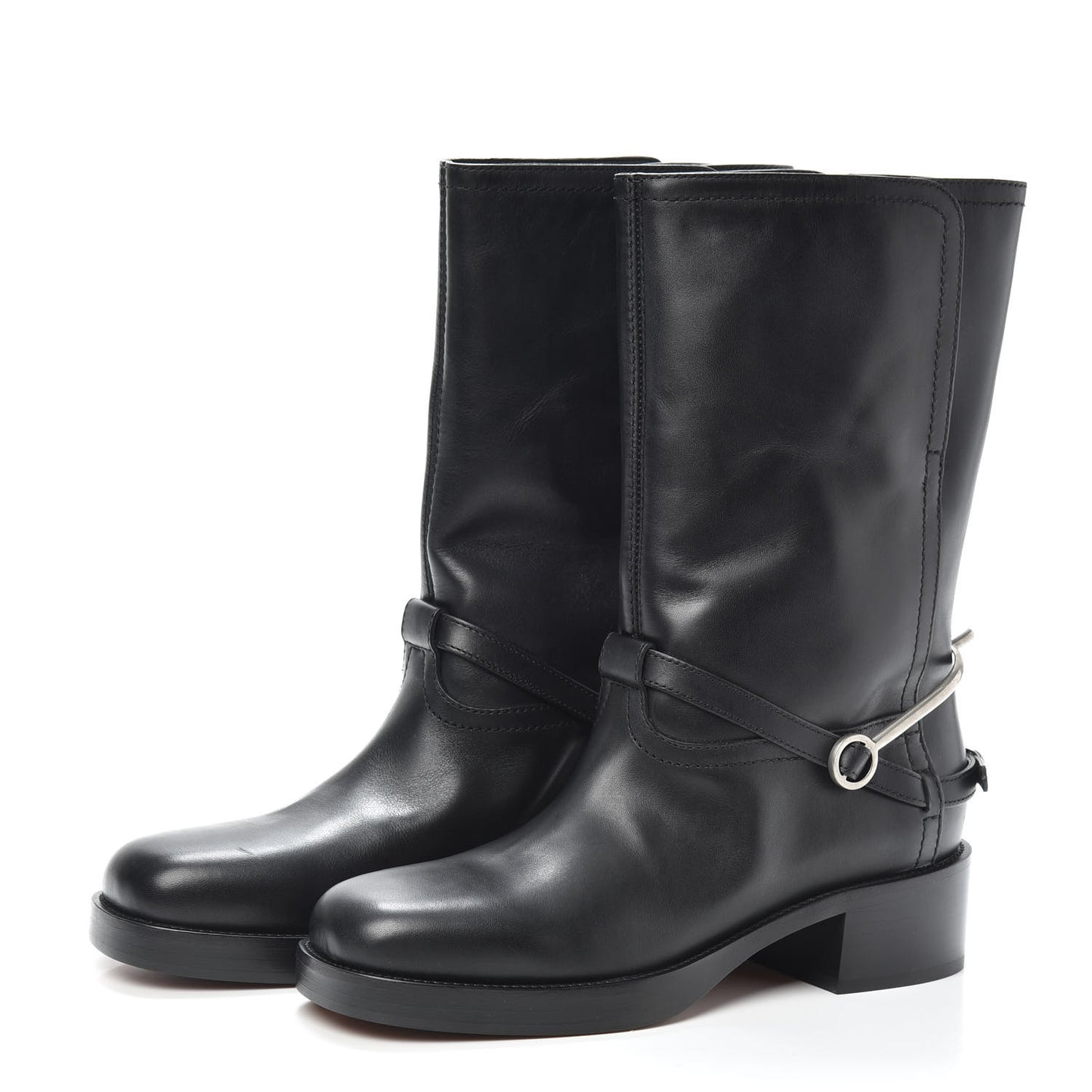 Shiny Calfskin Diorider Low Boot 38 Black