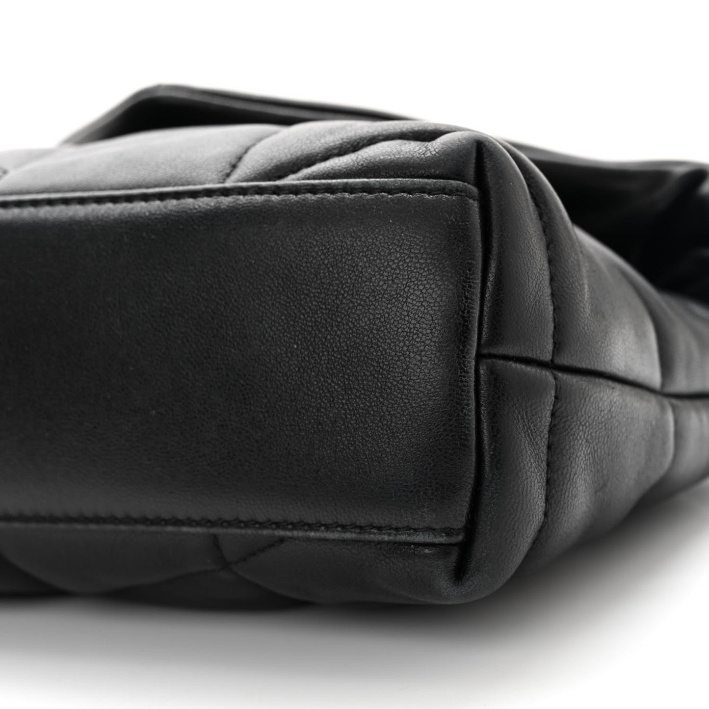Lambskin Quilted Toy Loulou Puffer Monogram Chain Satchel Black