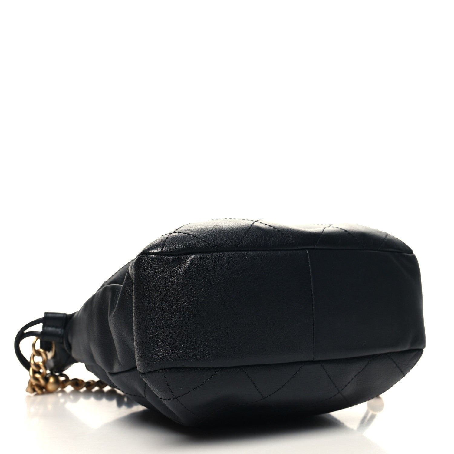 Chanel Calfskin Quilted Drawstring Bucket Bag Black 4 of 10
