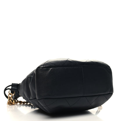 Chanel Calfskin Quilted Drawstring Bucket Bag Black 4 of 10