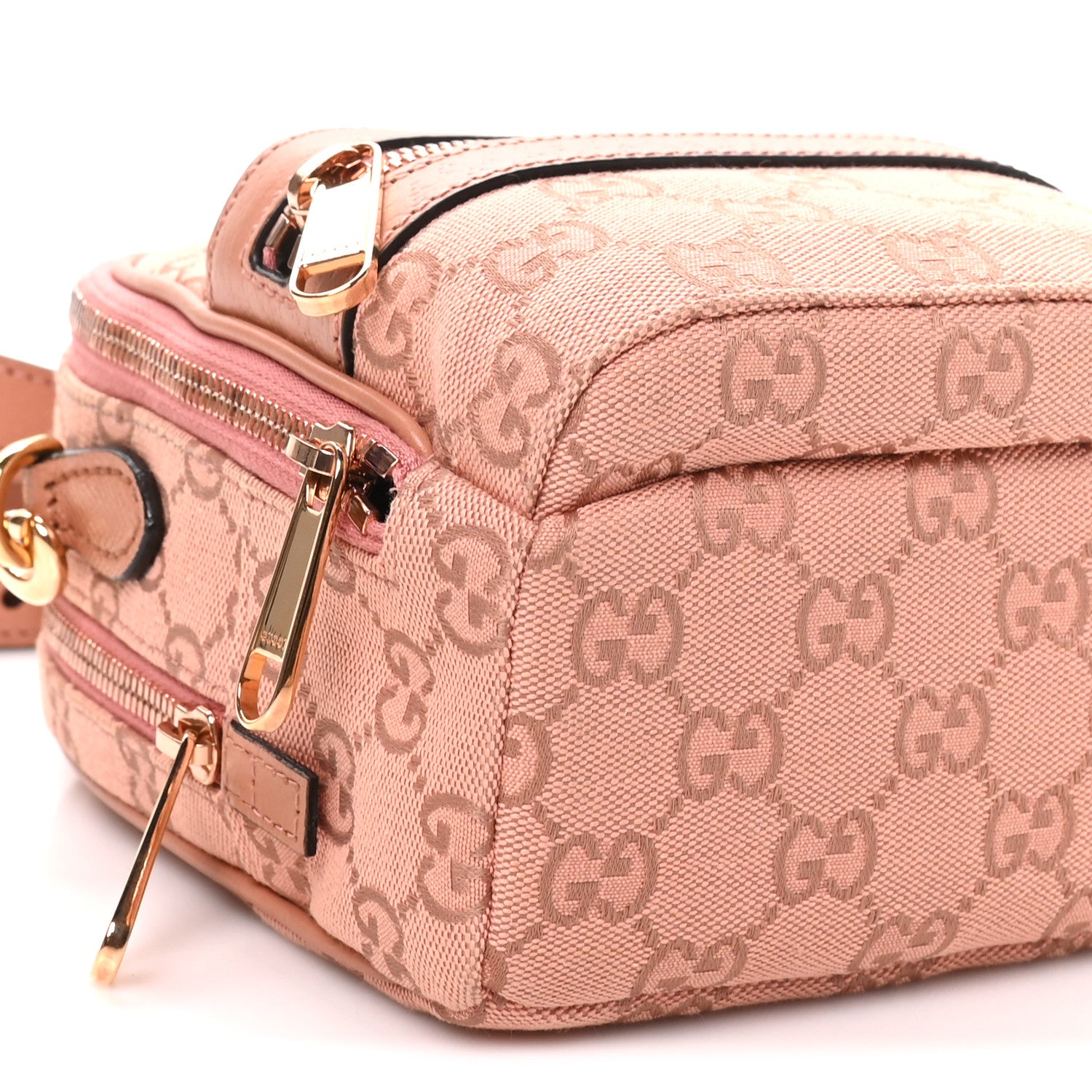 Gucci Monogram Textured Dollar Calfskin Mini Ophidia Crossbody Cloche Rose Pink 8 of 9