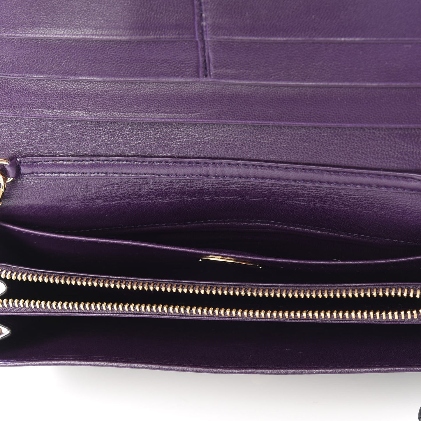 Nappa Bow Chain Wallet Black