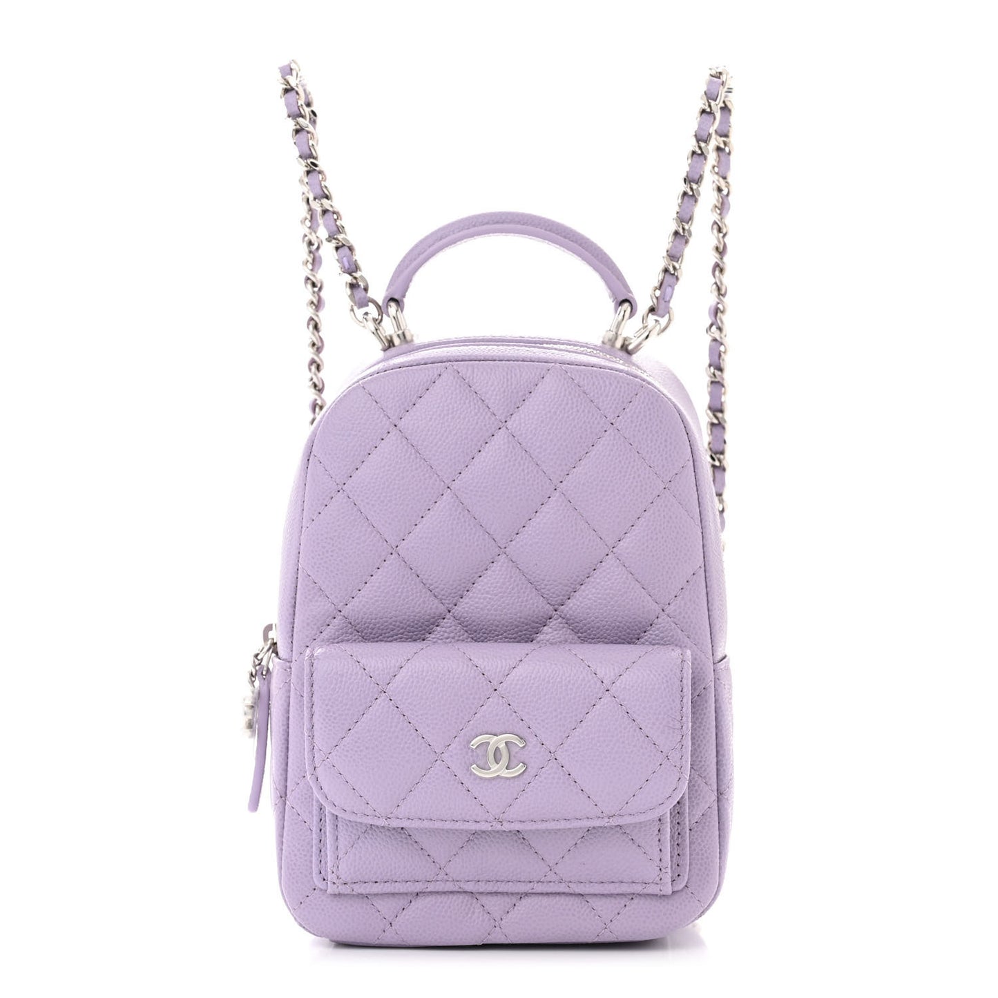 Caviar Quilted CC Mini Classic Backpack Lilac