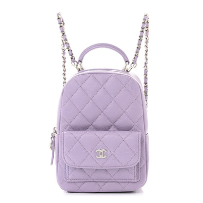 Chanel Caviar Quilted CC Mini Classic Backpack Lilac 1 of 12