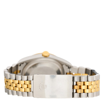 Rolex Stainless Steel 18K Yellow Gold Diamond 36mm Oyster Perpetual Datejust Watch White 16233 3 of 4