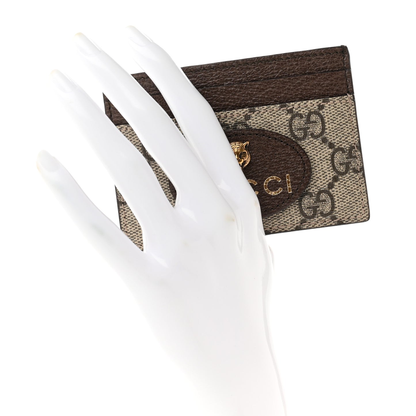 GG Supreme Monogram Neo Vintage Card Holder Beige Crop New Acero