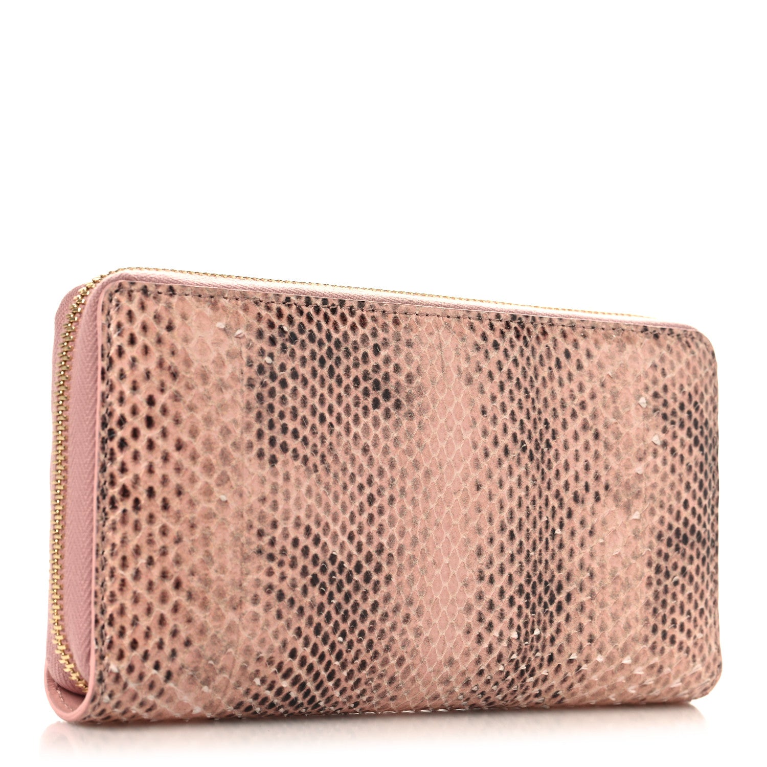 Gucci Snakeskin Zip Around Wallet Pink 3 of 8