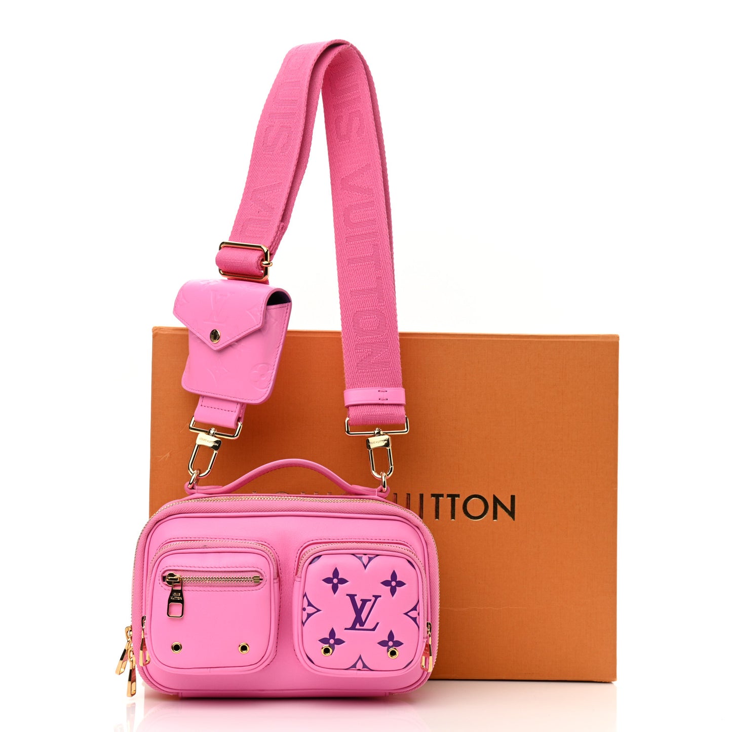 Calfskin Embossed Monogram Vuittamins Utility Crossbody Rose Violet