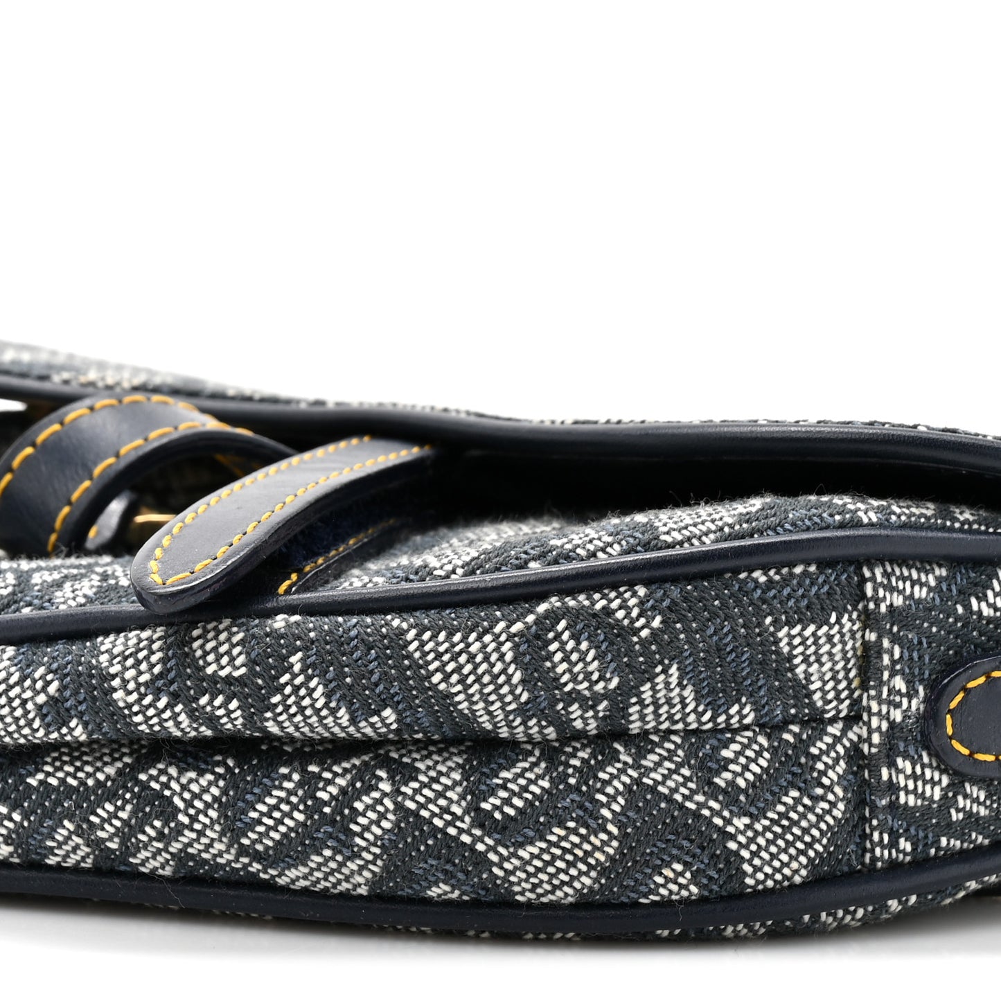 Monogram Mini Saddle Wristlet Navy Blue